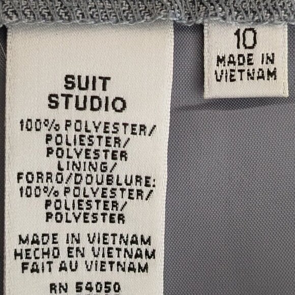 SUIT STUDIO Gray Polyester Career Dress Suit Pants; Side Zip; Size 10 - Picture 4 of 5